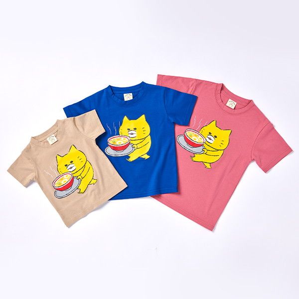 【ノラネコぐんだん】Tシャツ（ラーメン/ネイビー）/130cm