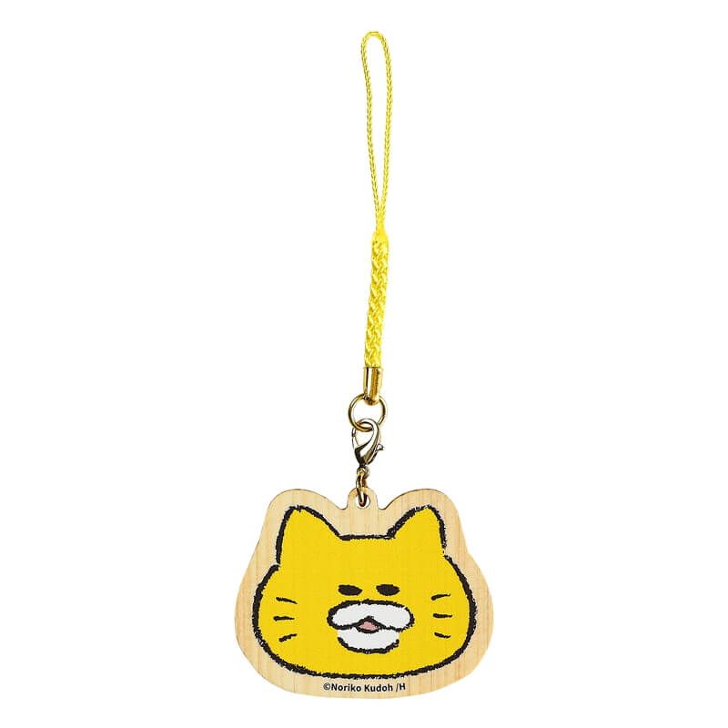【ノラネコぐんだん】 ウッド根付　かお（カラー）