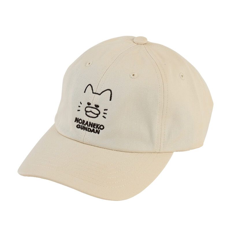 【ノラネコぐんだん】 キャップ　かお（1色）アイボリー