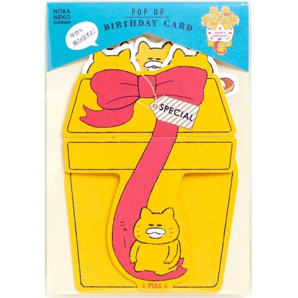 【ノラネコぐんだん】 飛び出すグリーティングカード（ハッピーバースデー プレゼントBOX）