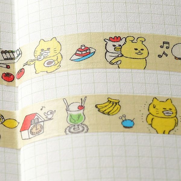 【ノラネコぐんだん】マスキングテープ(ベージュ)