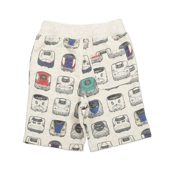 【でんしゃのずかん】スウェットショートパンツ（でんしゃのずかんパターン）/110cm