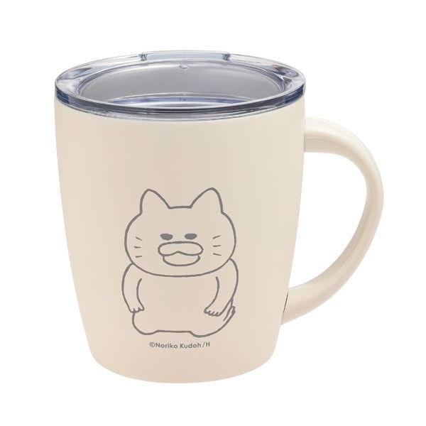 【ノラネコぐんだん】蓋つきステンレスマグ(はんせい)