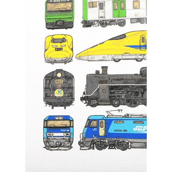 【でんしゃのずかん】大人Tシャツ（でんしゃのずかん）