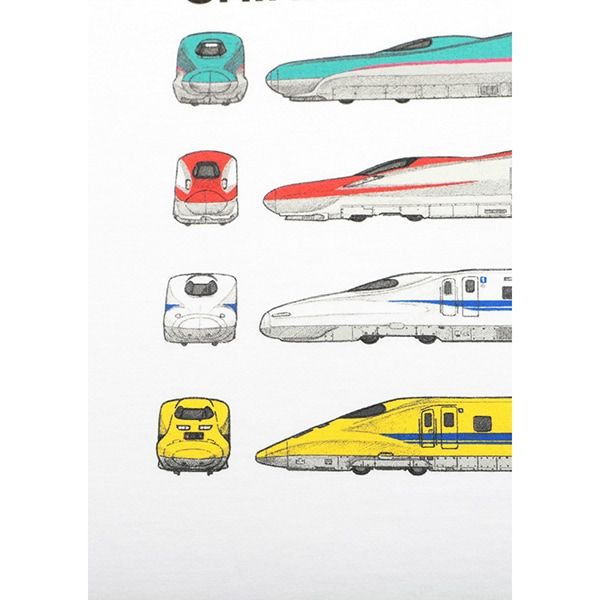 【でんしゃのずかん】大人Tシャツ（新幹線）