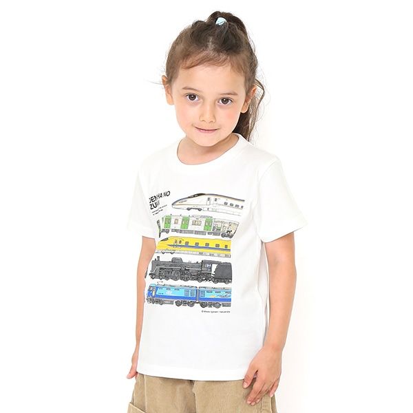 【でんしゃのずかん】キッズTシャツ（でんしゃのずかん）