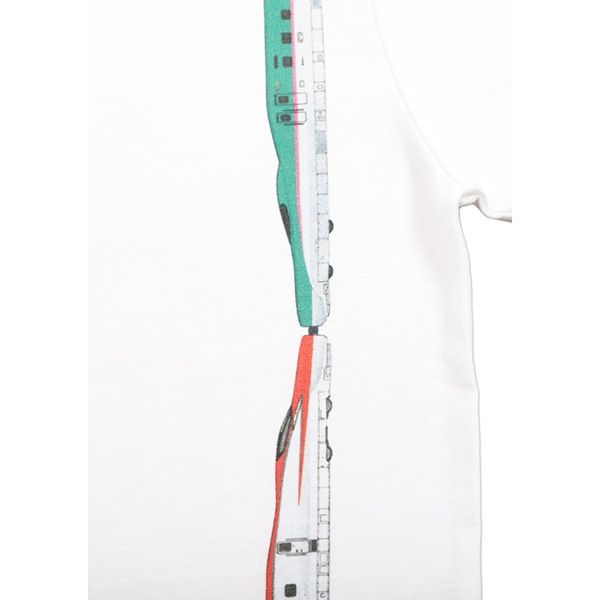 【でんしゃのずかん】キッズTシャツ（グリーンサスペンダー）