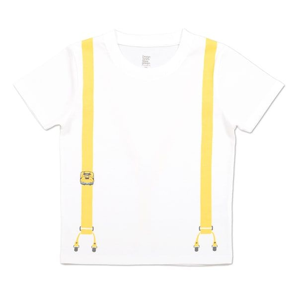 【でんしゃのずかん】キッズTシャツ（イエローサスペンダー）