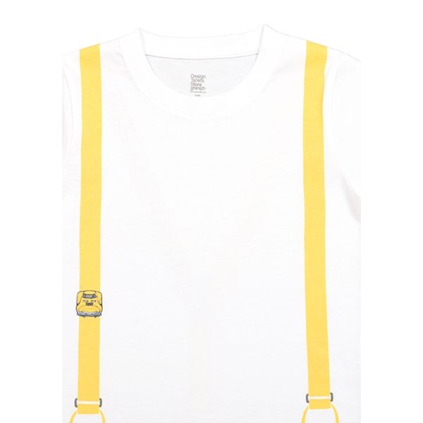 【でんしゃのずかん】キッズTシャツ（イエローサスペンダー）