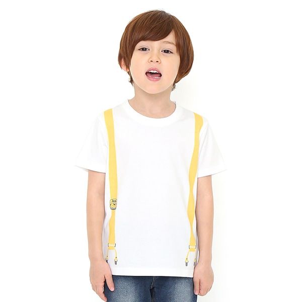 【でんしゃのずかん】キッズTシャツ（イエローサスペンダー）