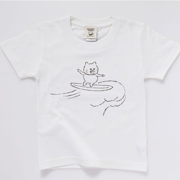 【ノラネコぐんだん】Tシャツ（なみのり/白）