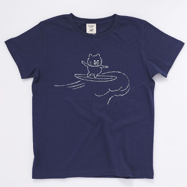 【ノラネコぐんだん】Tシャツ（なみのり/ネイビー）