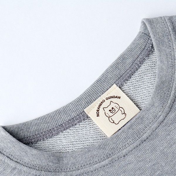 【ノラネコぐんだん】キッズトレーナー（かお/グレー）