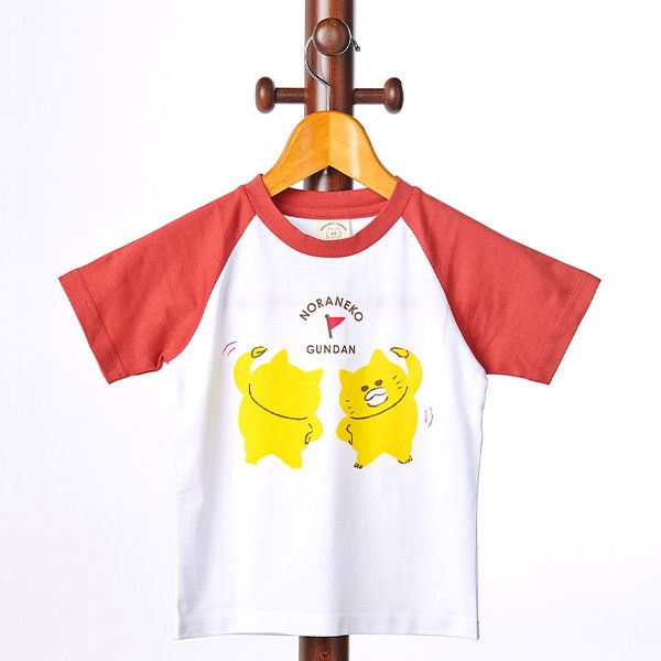 【ノラネコぐんだん】Tシャツ（たいそう/白×赤）