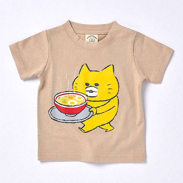 【ノラネコぐんだん】Tシャツ（ラーメン/ベージュ）