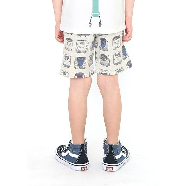 【でんしゃのずかん】スウェットショートパンツ（でんしゃのずかんパターン）