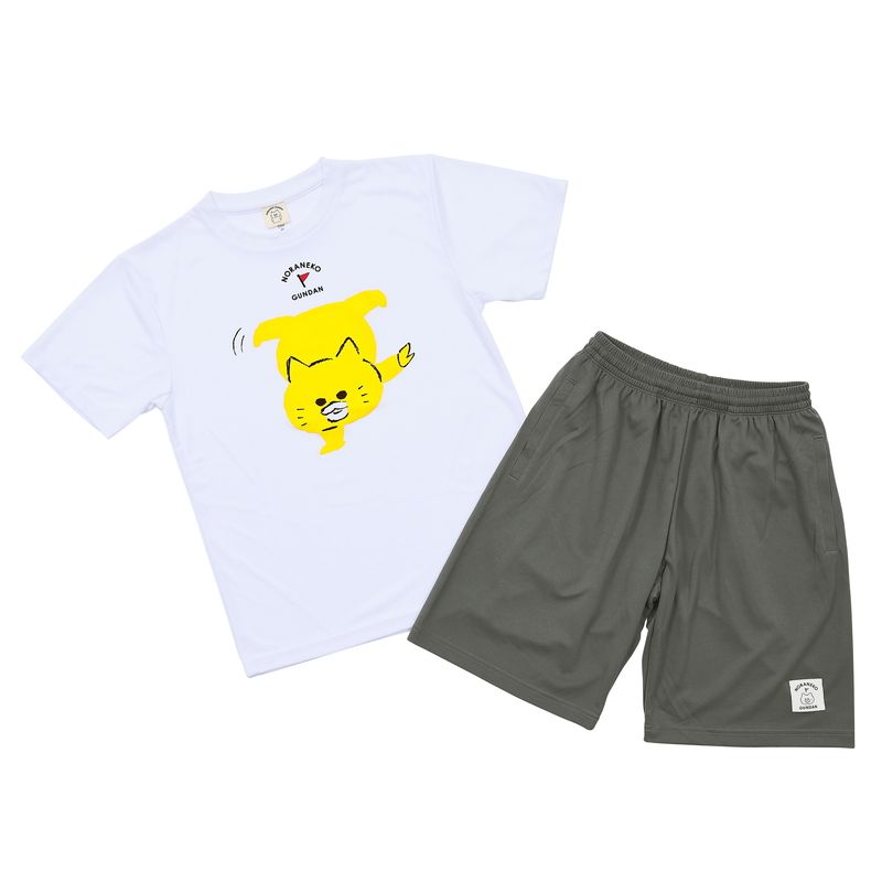 【ノラネコぐんだん】 ドライT シャツ& ドライパンツセット　さかだち　大人サイズ