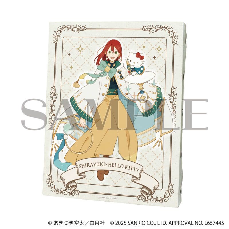 キャンバスボード「赤髪の白雪姫×サンリオキャラクターズ」01/白雪×ハローキティ(コラボイラスト)