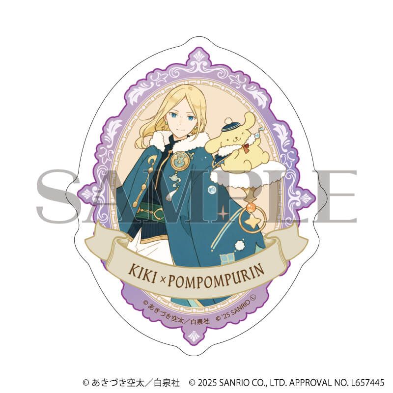 ダイカットスマホステッカー「赤髪の白雪姫×サンリオキャラクターズ」04/木々×ポムポムプリン(コラボイラスト)