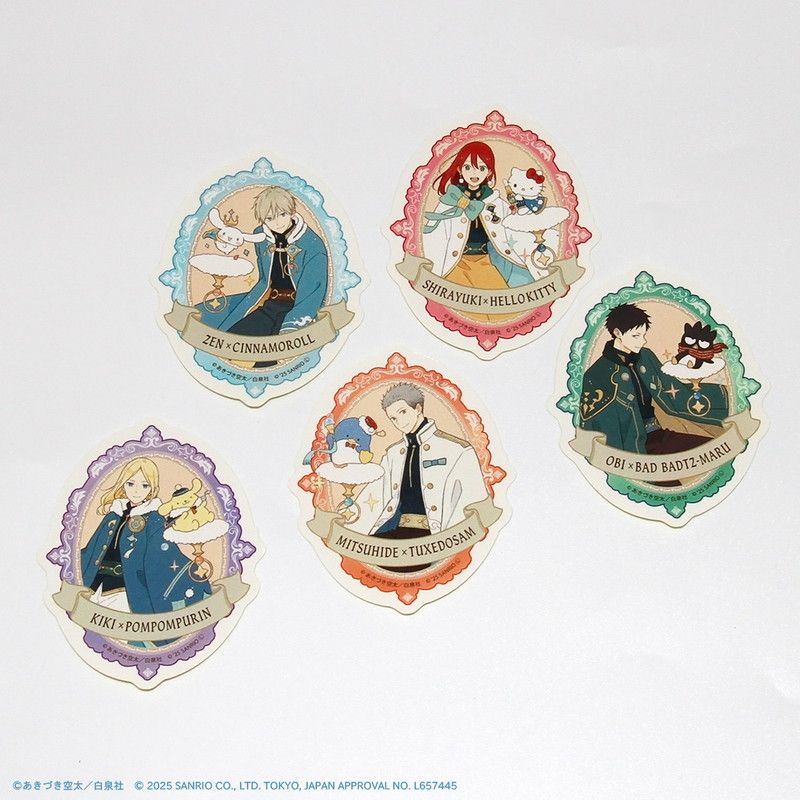 ダイカットスマホステッカー「赤髪の白雪姫×サンリオキャラクターズ」03/ミツヒデ×タキシードサム(コラボイラスト)