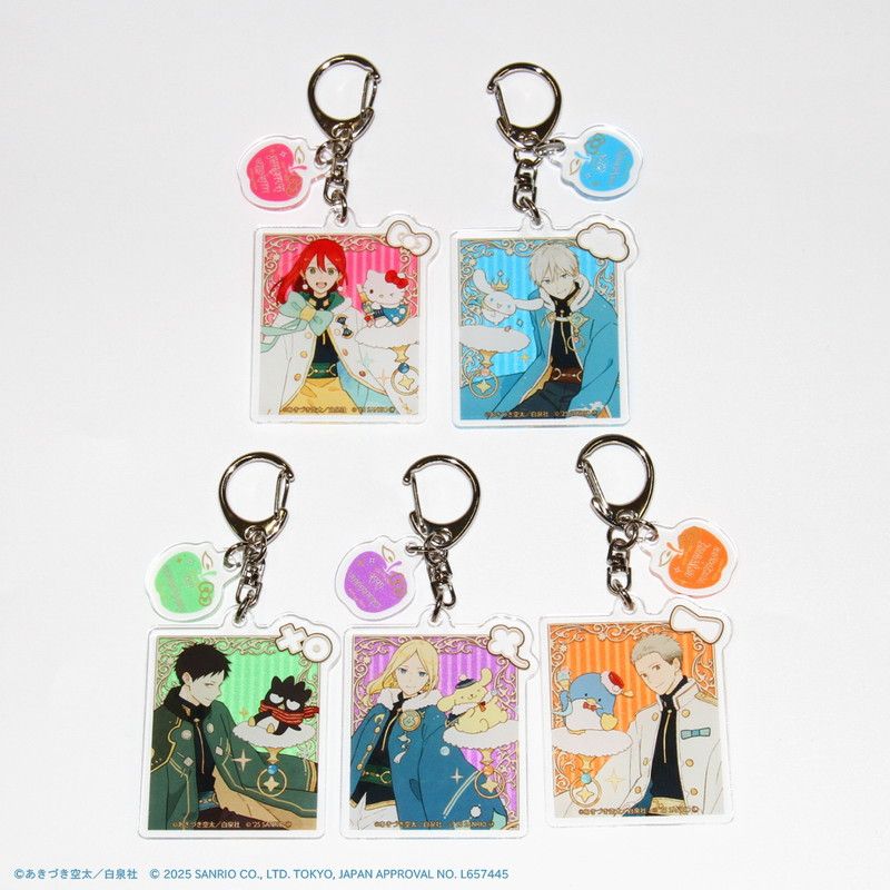 パーツ付きアクリルキーホルダー「赤髪の白雪姫×サンリオキャラクターズ」01/コンプリートBOX(全5種)(コラボイラスト)