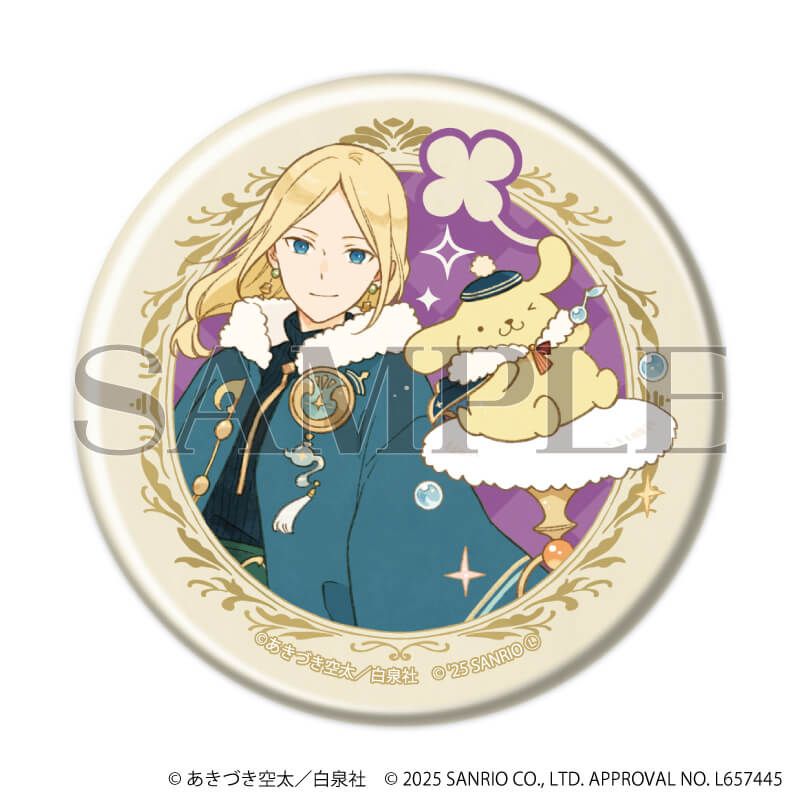 マット加工缶バッジ(57mm)「赤髪の白雪姫×サンリオキャラクターズ」01/ブラインド(5種)(コラボイラスト)