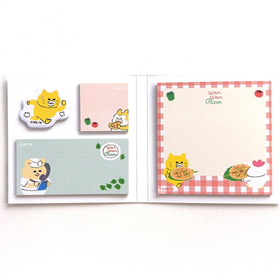 【ノラネコぐんだん】 BOOKタイプ付箋　ピザをやく